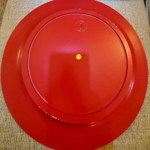 Vntg Russian "Khokhloma" Wooden Platter 16.5", Signed,Hand Painted, Choice of 3 - Picture 9 of 11